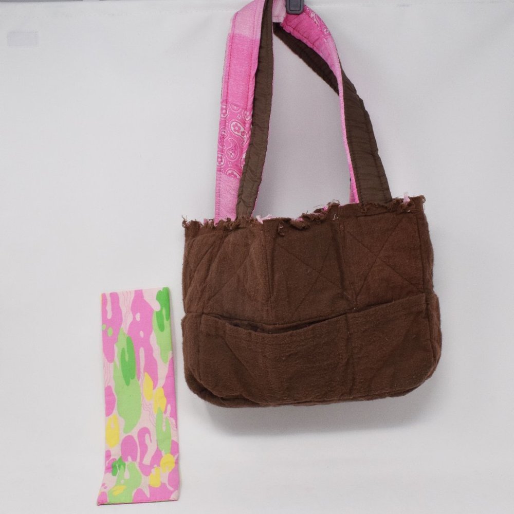 John Deere Handmade Purse Quilt Pink Brown White - Picture 6 of 15